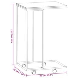 Berkfield Home Side Table with Wheels Black 40x30x63.5 cm Engineered Wood - thumbnail 6