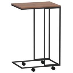 Berkfield Home Side Table with Wheels Black 40x30x63.5 cm Engineered Wood - thumbnail 5