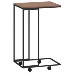 Berkfield Home Side Table with Wheels Black 40x30x63.5 cm Engineered Wood - thumbnail 2