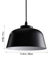Industrial E27 Hanging Lamp with Metal Shade in Black - thumbnail 2