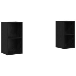 Berkfield Home Wall TV Cabinet 2 pcs Black oak 37 x 37 x 72 cm Engineered wood - thumbnail 2
