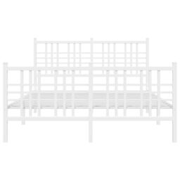Berkfield Home Metal Bed Frame without Mattress with Footboard White 120x190cm - Size: 120x190 cm - thumbnail 4