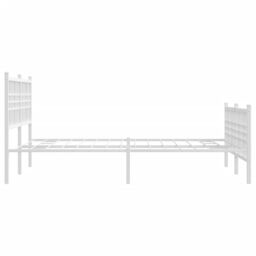 Berkfield Home Metal Bed Frame without Mattress with Footboard White 120x190cm - Size: 120x190 cm - thumbnail 5