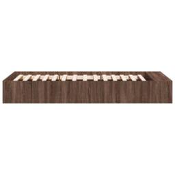 Berkfield Home Modern Bed Frame without Mattress Brown Oak 75x190 cm Small Single - thumbnail 5
