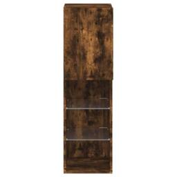 Berkfield Home TV Cabinet with LED Lights Smoked Oak 30.5x30x102 cm in Brown - thumbnail 9