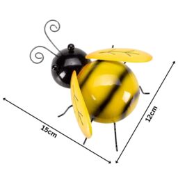Marco Paul 15cm Yellow Metal Bumblebee Wall Art for Garden in Bright Yellow - thumbnail 2