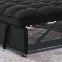 SquareBoxx Palermo 2 Seater Sofa Bed Pull Out Convertible Double Sofa Bed in Black - thumbnail 6