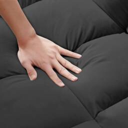 SquareBoxx Palermo 2 Seater Sofa Bed Pull Out Convertible Double Sofa Bed in Black - thumbnail 3