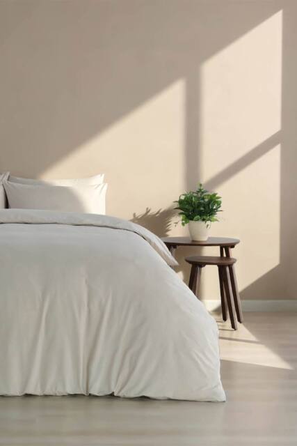 Martex Everyday Luxury Cotton Duvet Cover Set - Warm Pebble in Nude - Size: Double - image 1