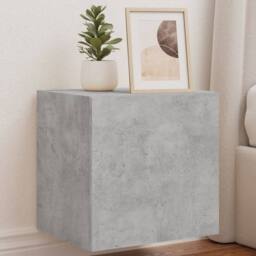 Berkfield Home TV Wall Cabinets with LED Lights 2 pcs Concrete Grey 40.5x35x40 cm - thumbnail 2