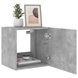 Berkfield Home TV Wall Cabinets with LED Lights 2 pcs Concrete Grey 40.5x35x40 cm - thumbnail 6