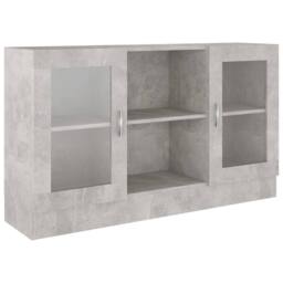 Berkfield Home Vitrine Cabinet Concrete Grey 120x30.5x70 cm Engineered Wood - thumbnail 3