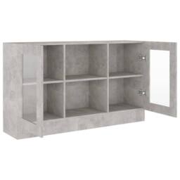 Berkfield Home Vitrine Cabinet Concrete Grey 120x30.5x70 cm Engineered Wood - thumbnail 5