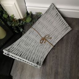 Samuel Alexander 40/58cm KD Willow Christmas Tree Skirt Wicker Rattan- Medium Light Grey - thumbnail 5