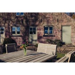 Churnet Valley Garden Furniture Ltd Ergo Square Table with 2 Bench & 4 Chairs - Min. Assembly Required in Brown - thumbnail 4