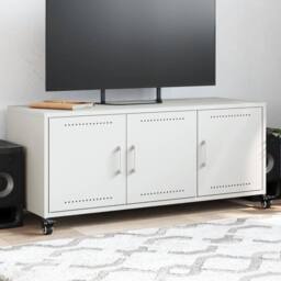 Berkfield Home TV Cabinet White 100.5x39x43.5 cm Steel - thumbnail 2