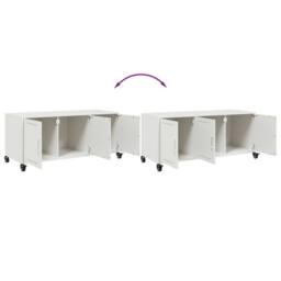 Berkfield Home TV Cabinet White 100.5x39x43.5 cm Steel - thumbnail 9