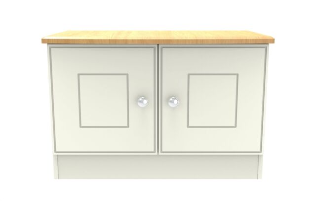 Ready Assembled 2 U Albert Compact 2 Door TV & Media Unit (Ready Assembled) in Cream - Size: Medium - image 1