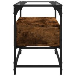 Berkfield Home TV Cabinet with Glass Top Smoked Oak 60x35x51 cm Engineered Wood in Brown - Size: 60 x 35 x 51 cm - thumbnail 5