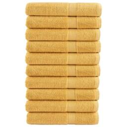 Berkfield Home Premium Towels SOLUND 10pcs Gold 100x200cm 600gsm - thumbnail 2