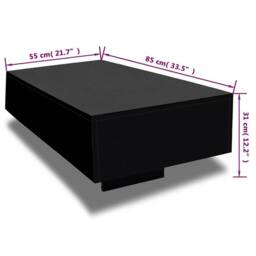 Berkfield Home Coffee Table High Gloss Black - thumbnail 5