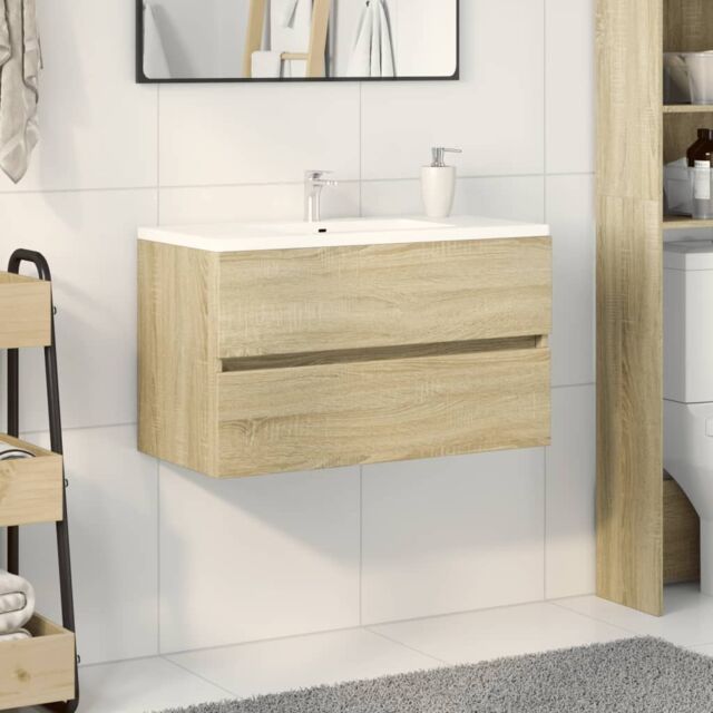 Berkfield Home Sink Cabinet Sonoma Oak 80x38.5x45 cm Engineered Wood - image 1