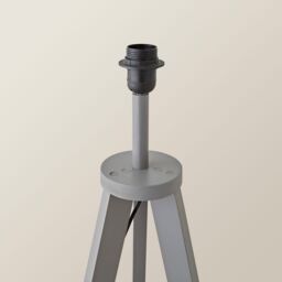 ValueLights Morrigan Free Standing Wooden Tripod Shelved Floor Lamp Base in Grey - thumbnail 3