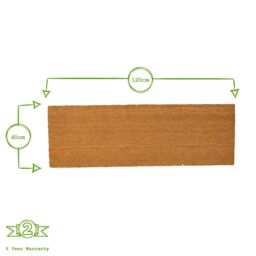 Nicola Spring Coir Door Mat - 120 x 40cm in Brown - Size: 40 cm x 120 cm - thumbnail 3