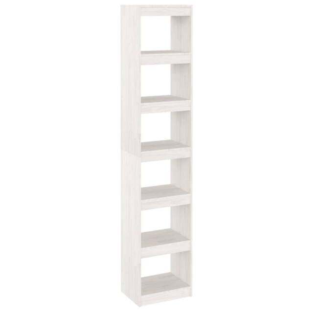 Berkfield Home Book Cabinet/Room Divider White 40x30x199 cm Solid Pinewood - Size: 40 x 30 x 199 cm - image 1