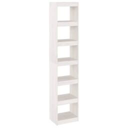 Berkfield Home Book Cabinet/Room Divider White 40x30x199 cm Solid Pinewood - Size: 40 x 30 x 199 cm - thumbnail 1