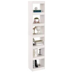 Berkfield Home Book Cabinet/Room Divider White 40x30x199 cm Solid Pinewood - Size: 40 x 30 x 199 cm - thumbnail 4