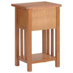 Berkfield Home Magazine Table with Drawer 35x27x55 cm Solid Oak Wood in Brown - Size: 35 x 27 x 55 cm - thumbnail 5