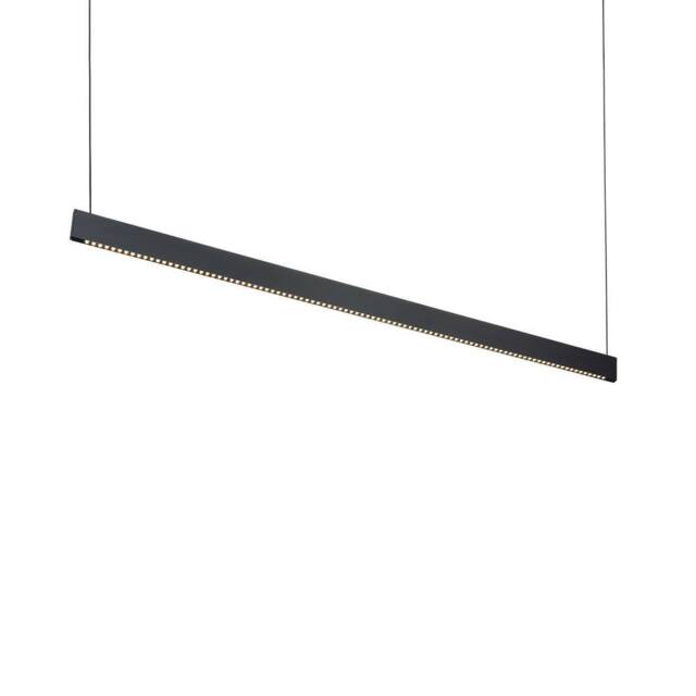 Netlighting Steel Wide LED Bar Pendant Ceiling Light Black 3000K