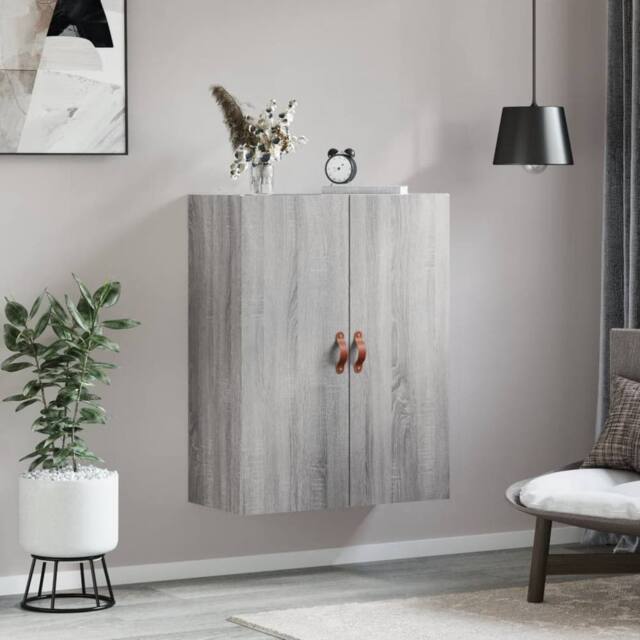 Berkfield Home Wall Mounted Cabinet Grey Sonoma 69.5x34x90 cm - image 1
