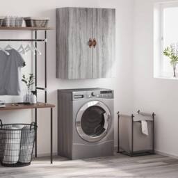 Berkfield Home Wall Mounted Cabinet Grey Sonoma 69.5x34x90 cm - thumbnail 2