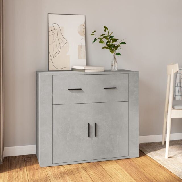 Berkfield Home Sideboard Concrete Grey 80x33x70 cm Engineered Wood - Size: 80 x 33 x 70 cm - image 1