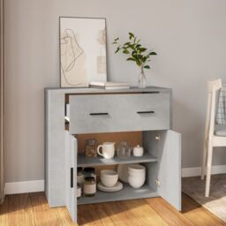 Berkfield Home Sideboard Concrete Grey 80x33x70 cm Engineered Wood - Size: 80 x 33 x 70 cm - thumbnail 6