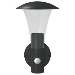 Berkfield Home Outdoor Wall Lights with Sensors 2pcs Black Stainless Steel - thumbnail 4