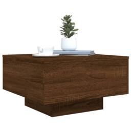 Berkfield Home Modern Coffee Table with LED Lights Brown Oak 55x55x31 cm - Size: 55 x 55 x 31 cm - thumbnail 7