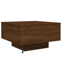Berkfield Home Modern Coffee Table with LED Lights Brown Oak 55x55x31 cm - Size: 55 x 55 x 31 cm - thumbnail 9
