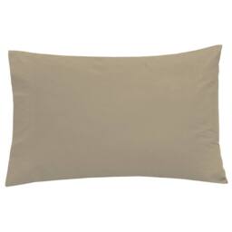 Smart Living Polycotton Housewife Pillowcases Pair 180 Thread Count in Taupe - Size: Standard Pillow Case - thumbnail 1