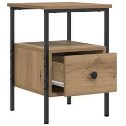 Berkfield Home Durable Bedside Cabinet Artisan Oak 34x36x50 cm Engineered Wood in Brown - Size: 34 x 36 x 50 cm - thumbnail 5