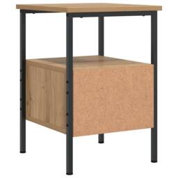 Berkfield Home Durable Bedside Cabinet Artisan Oak 34x36x50 cm Engineered Wood in Brown - Size: 34 x 36 x 50 cm - thumbnail 7