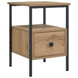 Berkfield Home Durable Bedside Cabinet Artisan Oak 34x36x50 cm Engineered Wood in Brown - Size: 34 x 36 x 50 cm - thumbnail 3