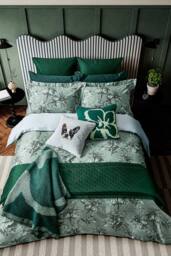 Ted Baker 'Belmar Floral' Cotton Sateen Duvet Cover Set in Light Green - Size: Super King - thumbnail 3