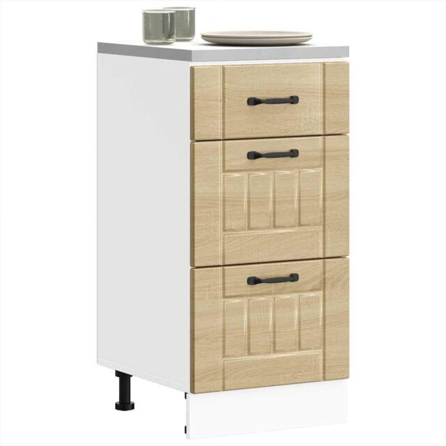 Berkfield Home Kitchen Base Cabinet Lucca Sonoma Oak Engineered Wood in Brown - image 1