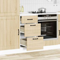 Berkfield Home Kitchen Base Cabinet Lucca Sonoma Oak Engineered Wood in Brown - thumbnail 3