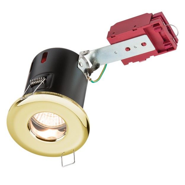 Netlighting FireRated Shower Downlight Brass 230V IP65 GU10 IC in Yellow