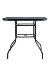 Living and Home Garden Square Tempered Glass Marble Coffee Table in Grey - thumbnail 4