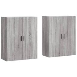 Berkfield Home Wall Mounted Cabinets 2 pcs Grey Sonoma 69.5x34x90 cm - thumbnail 1